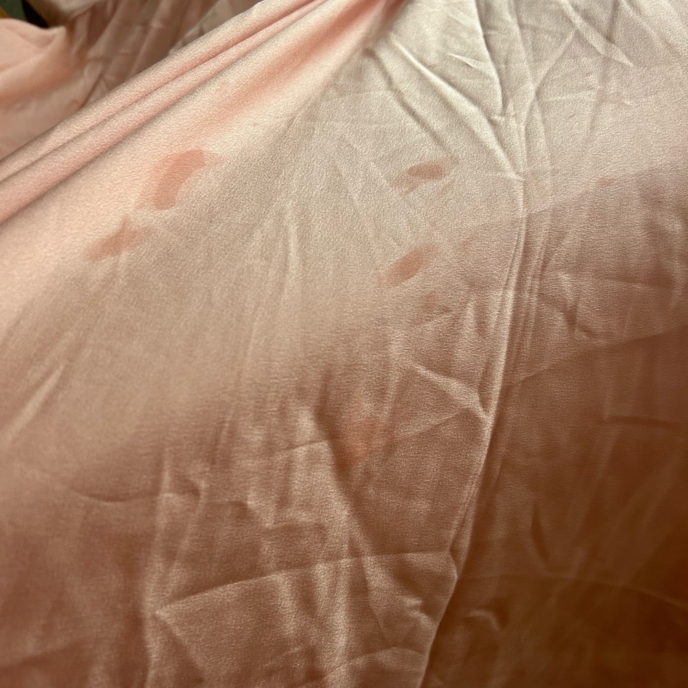 NWT LA FEMME Strapless Slit Satin Ballgown Prom Dress in Peach Size US 4 - Picture 10 of 12